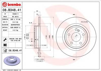 BREMBO 08.B348.41 - féktárcsa MERCEDES-BENZ MERCEDES-BENZ (BBDC)