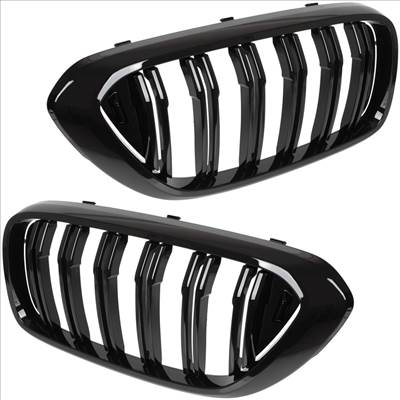 BMW 6 G32 GT 17-20 vese hûtőrács bal  jobb komplett BLACK GLOSSY DOUBLE BAR