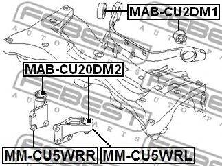 FEBEST MM-CU5WRR - Csapágy, differenciál MITSUBISHI