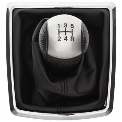 Ford Focus Mk2 04-08 sebességváltó gomb SILVER  manzsetta krómkerettel 5 SEBESSÉG