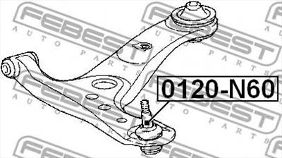FEBEST 0120-N60 - Lengőkar gömbfej TOYOTA