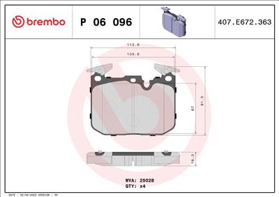 BREMBO P 06 096 - fékbetét BMW BMW (BRILLIANCE)