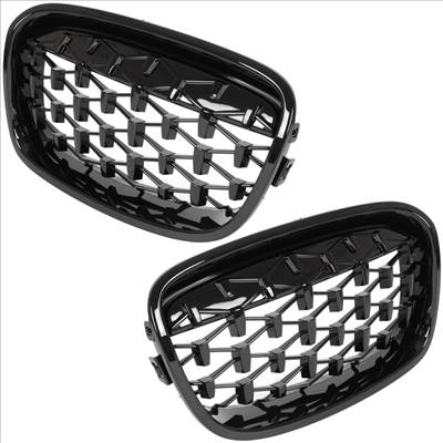 BMW 1 F20 F21 11-14 vese hûtőrács bal  jobb komplett FULL BLACK STAR