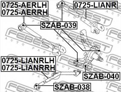 FEBEST SZAB-040 - Lengőkar szilent CHRYSLER DODGE HONDA SUZUKI SUZUKI (CHANGAN) SUZUKI MOTORCYCLES
