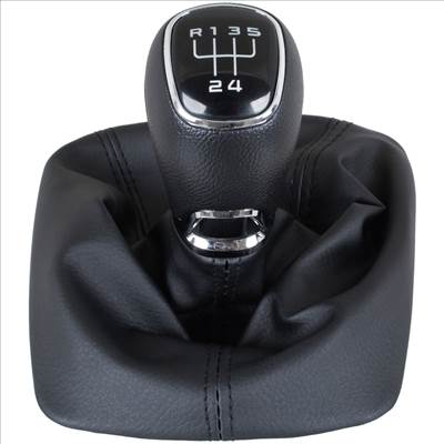 Skoda Octavia II 07-14 sebességváltó gombfej FEKETE ABS  gumiharmonika kerettel, 5 SEBESSÉGES