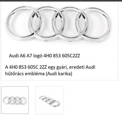  Audi A6 A7 Embléma logó 4H0 853 605C2ZZ 