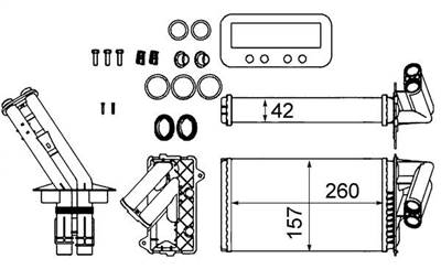 MAHLE AH 103 000S - Hőcserélő, belső tér fűtés RENAULT