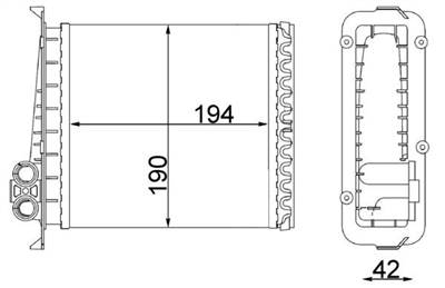 MAHLE AH 106 000S - Hőcserélő, belső tér fűtés VOLVO