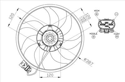NRF 47914 - ventilátor, motorhűtés OPEL VAUXHALL