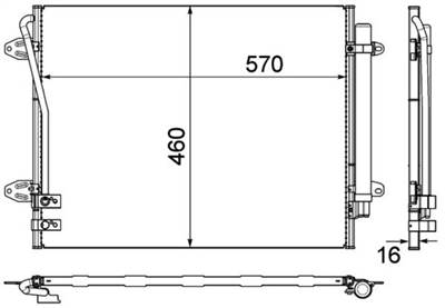 MAHLE AC 734 000P - klíma kondenzátor VW