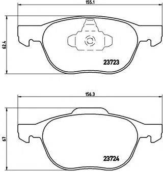 BREMBO P 24 061 - fékbetét FORD FORD (CHANGAN) FORD ASIA / OCEANIA FORD AUSTRALIA FORD USA HONGQI MA