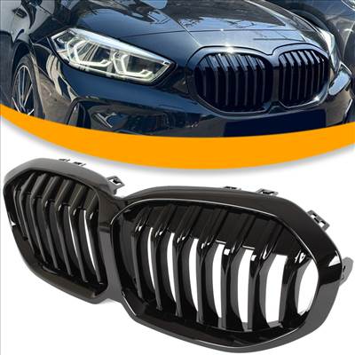 BMW 1 F40 2019- vese hûtőrács BLACK GLOSSY SINGLE BAR