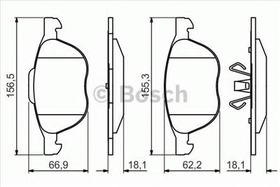BOSCH 0 986 495 215 - fékbetét FORD FORD (CHANGAN) FORD AUSTRALIA MAZDA VOLVO VOLVO (CHANGAN)