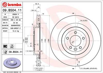 BREMBO 09.B504.11 - féktárcsa LAND ROVER PIAGGIO MOTORCYCLES