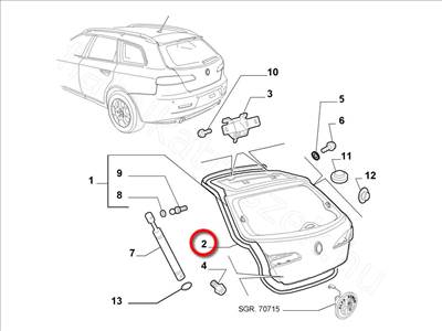 H. ajtó kéder - 159 - 50506622 -  - FIAT eredeti Eredeti új 50506622