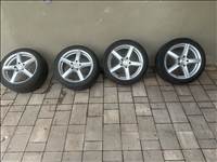  5x120 lyukosztású 17" használt Dezent alufelni, rajta 225/45 használt Goodyear nyári gumi gumi 