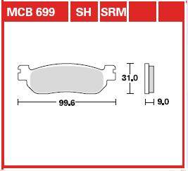 YAMAHA YP 250 MAJESTY TRW Fékbetét készlet MCB699SRM
