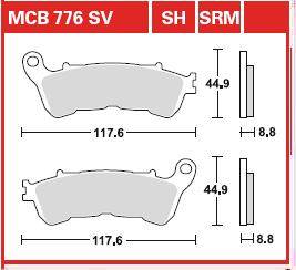 HONDA CBF 1000 TRW Fékbetét készlet MCB776SH