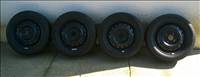  Eladó 4db 15-ös 4x114.3-as Honda-Rover lemezfelni 185/60R15 Hankook téli gumival