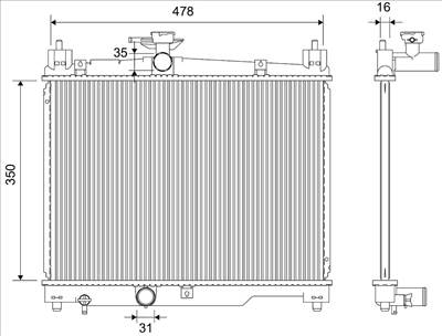 hűtő, motorhűtés VALEO 732421-VAL for TOYOTA