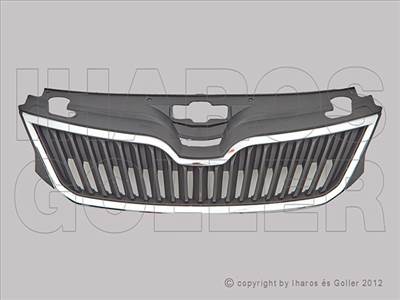 Skoda Rapid 2012.10.01- Hűtődíszrács komplett króm kerettel (12G6)