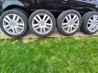  17" használt alufelni, rajta 225/50 kopott Pirelli téli gumi gumi 