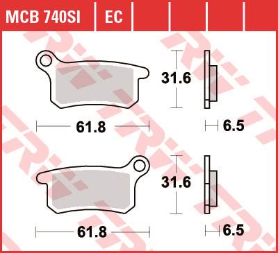 KTM 65 SX TRW Fékbetét készlet MCB740SI
