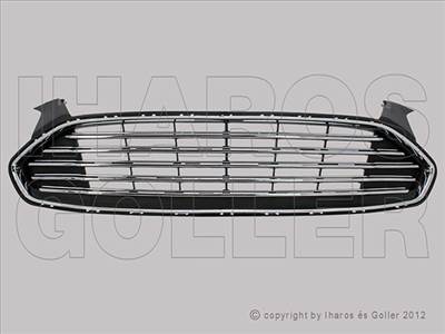 Ford Mondeo 2015.01.01-2019.02.04 Hűtődíszrács fekete, króm kerettel komplett (1L3R)