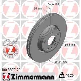 Zimmermann Audi A4 (Typ: B9), 2015.05-től, 318x30mm-es, első féktárcsa