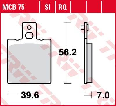DUCATI 748 BIPISTO Hátsó fékbetét TRW SZINTER MCB75SI