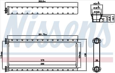 NISSENS 707201 - Hőcserélő, belső tér fűtés CITROËN DS OPEL PEUGEOT VAUXHALL