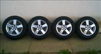 Eladó 4db 15ös 5x112es Alutec (Audi,Vw,Seat,Skoda) alufelni 195/65R15 Continenta-Apollo téli gumival