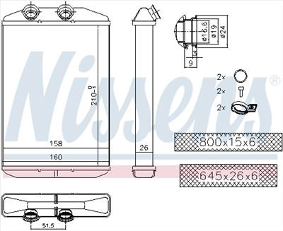 NISSENS 73344 - Hőcserélő, belső tér fűtés MERCEDES-BENZ NISSAN OPEL RENAULT VAUXHALL