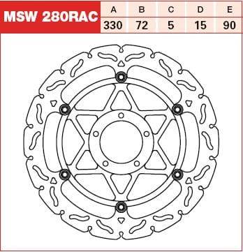 DUCATI 848 EVO Első féktárcsa TRW MSW280RAC