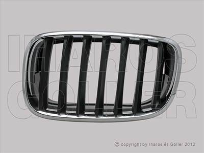 BMW X6 (E71) 2008.11.01-2014.07.30 Bal hűtődíszrács króm-fekete (12WS)