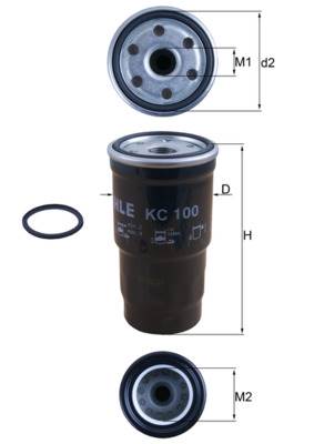 MAHLE KC 100D - Üzemanyagszűrő MAZDA SUBARU TOYOTA