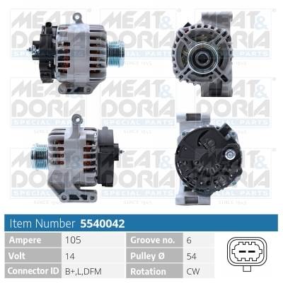 MEAT & DORIA 5540042 - generátor OPEL VAUXHALL