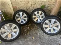  5x114.3 lyukosztású 18" újszerű Enkei alufelni, rajta 225/55 használt Uniroyal nyári gumi gumi 