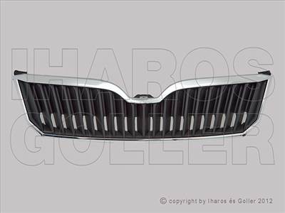 Skoda Superb 2013.06.01-2015.06.01 Hűtődíszrács fekete, krómkerettel (1KED)
