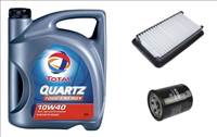 Suzuki Sx4 olajcsere szett 1.5-1.6 benzin 2009.08-ig  levegőszűrő, olajszűrő, Total Quartz 7000 10w4