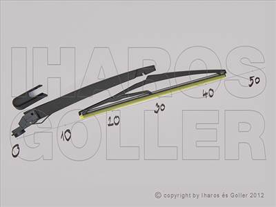 Fiat Punto EVO 2009.12.01-2011.12.31 Hátsó ablaktörlő kar lapáttal 300mm (128X)