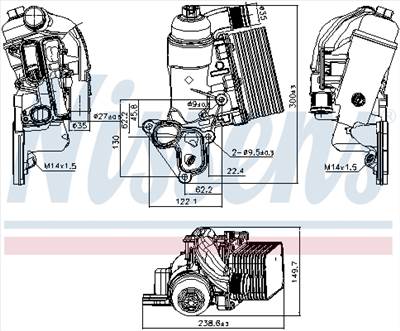 NISSENS 90953 - Olajhűtő, motorolaj NISSAN OPEL RENAULT VAUXHALL