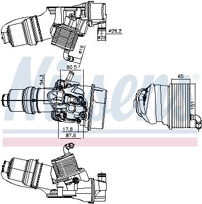 NISSENS 91309 - Olajhűtő, motorolaj AUDI SEAT SKODA VW