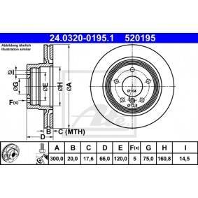 Ate Bmw E81, E87, 118d, 120d, 300x20mm-es, PowerDisc, hátsó féktárcsa