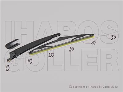 Opel Astra H 2003.09.01-2014.08.31 Hátsó ablaktörlő kar lapáttal 300mm 5 ajtós/kombi (129E)