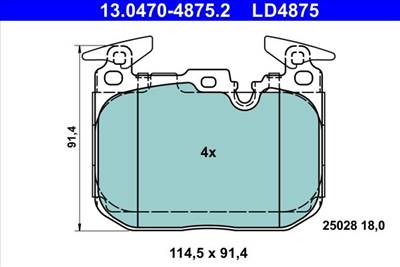 Fékbetét készlet ATE 13.0470-4875.2 for BMW