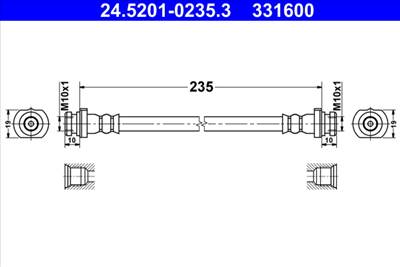 ATE 24.5201-0235.3 - fékcső NISSAN RENAULT