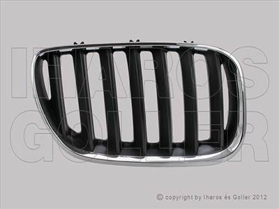 BMW X5 (E53) 2000.05.01-2006.12.31 Jobb Hűtődíszrács Króm Fekete (15FB)