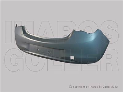 Opel Corsa E 2014.09.01-2019.10.06 Hátsó lökhárító alapozott, szenzor/kamera jelölés, vonószerkezet (17I6)