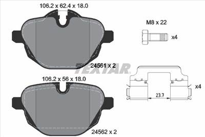 Fékbetét készlet TEXTAR 2456101 for BMW